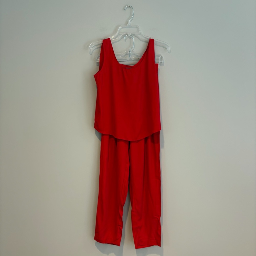 Wrapper Vibrant Red Sleeveless Pant and Top Set